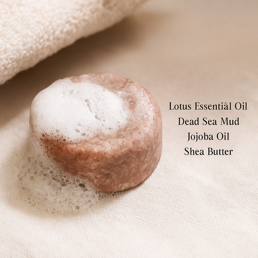 SHAMPOO BAR WITH LOTUS, DEAD SEA MUD AND SHEA BUTTER